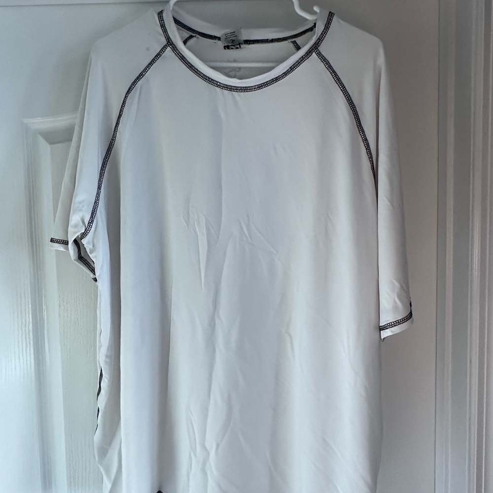 White rash guard used twice